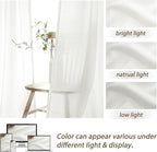 Custom Pure White Semi Sheer Linen Floor to Ceiling 105 Inch Curtains - Image 7