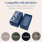 Nori Trim Fabric Shaver - Lint Remover for Clothes & Furniture Couch Pilling - Sweater Pill Remover - Clothes Shaver with 6 Precision Blades - Wireless and Rechargeable - Navy