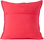 Eyes of India Embroidered Decorative Boho Throw Pillow Cover with Mirrors, Handmade Bohemian Accent Cushion Case for Sofa Couch Bedroom Living Room (Red, 24" x 24")