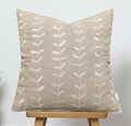 VAGMINE Embroidered Lollipop Cushion Cover - 20x20 Inches Square - 100% Linen Natural Throw Pillow Case - Textured Farmhouse Boho Décor - Elegant Rustic Accent for Sofa, Couch, Bedroom, Home Styling