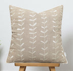VAGMINE Embroidered Lollipop Cushion Cover - 20x20 Inches Square - 100% Linen Natural Throw Pillow Case - Textured Farmhouse Boho Décor - Elegant Rustic Accent for Sofa, Couch, Bedroom, Home Styling