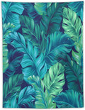 ICMOLYYENLO Tropical Green Plant Tapestry, Green Palm Leaves Natural Landscape Print Wall Tapestry for Bedroom Living Room Dormitory 60x60 Inch
