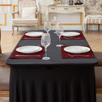 Cloth Placemats Set of 8, Linen Type Fabric Placemats Machine Washable Heat Resistant Placemats Wrinkle Free Thick Polyester Kitchen Place Mats for Dining Table (Burgundy)