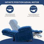 Dual Motor Power Lift Recliner Chair with Adjustable Headrest, Extended Footrest for Elderly,Oversized Recliner with Massage and Heat,USB Port,Type C,Cup Holders,Hidden Storage Box,Navy Blue
