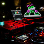 Cat DJ Player Neon Sign Dimmable DJ Player Led Neon Light for Wall Decor USB Powered Cool Neon Light Sign for Bar Party Man Cave Bedroom Art Wall Decoration