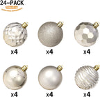 XmasExp 24ct Christmas Ball Ornaments Shatterproof Xmas Tree Hanging Balls Decorations Perfect for Holiday Wedding Christmas Decor (Champagne, 2.36")