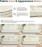Tbfit Modern Couch Sofa, 89" Cloud Couch w/Pillows, Pocketed Spring Seat, Comfy 3-Seater Plush Foam Cushions, Chenille Fabric Removable Covers, Soft Upholstered Living Room Furniture Apartment, Beige