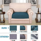 H.VERSAILTEX Super Stretch Individual Seat Cushion Covers Sofa Covers Couch Cushion Covers Slipcover Sets Thick Jacquard Textured Twill Fabric (1 Piece Chair Cushion Cover, Deep Teal)