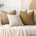 MIULEE Decorative Linen Euro Sham Pillow Covers 24x24 Mustard Yellow | Boho - Image 4