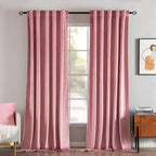 MIULEE Velvet Curtains 52x108 inches 2 Panels Blush Pink Blackout Curtains | by MIULEE