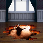 Scary Halloween Floor Decals 3D Stickers for Wall, Ghost Hand Scratching Art Decorations, Removable Vinyl Decor Posters for Bar Pub Spooky Party Supplies