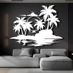 Palm Tree Metal Wall Decor,Palm Tree Metal Wall Art,Metal Palm Tree,Metal Palm Tree Wall Decor,Tropical Metal Wall Art,Beach Wall Decort,Metal Wall Decor (style 2,white,31 L" x 25 W" / 80 x 63 cm)