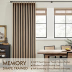 MIULEE Cafe Brown Pinch Pleated 100% Blackout Linen Curtains 40x108 Inches | - Image 3