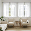 MIULEE White Short Sheer Curtains 45 Inches Long 4 Panels 42 x 45 Inches | by MIULEE