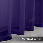 Purple Sheer Curtains 84 Inches Long 2 Panels, Light Filtering Window Sheer - Image 5