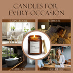 Cedar Wood Candles for Home Scented, Natural Soy Aromatherapy Non Toxic Candles with Long Lasting Fragrance & Clean Burn, Luxury Jar Candle Gifts for Women, Men, Home Decoration 9oz