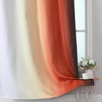 Burnt Orange and Greyish White Ombre Blackout Curtains 52Wx108L Inch Long | - Image 6