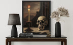 Skull and Candle Poster Art Print, Halloween Scary Vintage Wall Art Academia Spooky Painting Decoration for Horror Prints, Gothic Posters Bedroom Decor 89 (Skull and Candle, 16 x 20 inches, Unframed)