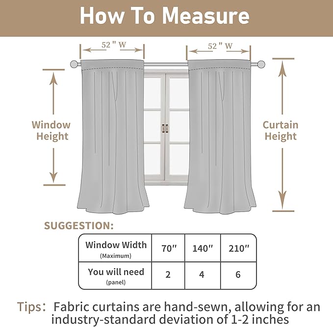 Brown Semi Sheer Linen Curtains 60 Inch, Light Filtering Panels | Window - Image 7