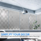 Window Film Privacy Day and Night with Installation Tools, Static Cling Glass Film Ideal for Home Shower Office Glass Door (White, 35.4 x 196.9 Inch)