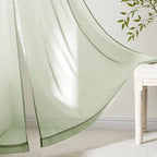 MIULEE Sage Green Sheer Curtains 84 Inches Long 4 Panels 42 x 84 Inches | Light - Image 6