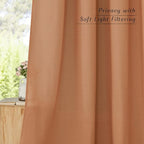 NICETOWN Thick Linen Burnt Orange Curtains - Image 5