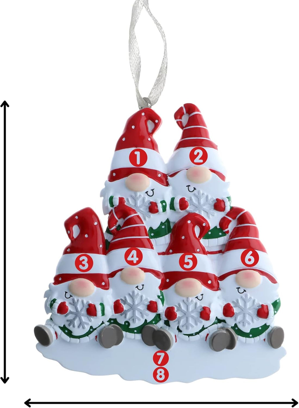 2025 Family Christmas Ornament – Personalized Ornament for Families – Custom Gnome Family Ornament – Holiday Tree Decoration Keepsake Gift (Family of 6)