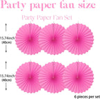 Red Hanging Paper Fans,Red Accessories Paper Decorations for Party,Valentines Day Decorations,Photo Booth Props Decor,16in Hanging Paper Fans 30 Color DIY Set （Magenta）