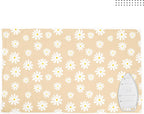 Encasa XO Ironing Mat/Pad (Large 48"x28") with 3mm Padding & Silicone Iron Rest for Steam Pressing on Tabletop or Bed - Heat Resistant, Portable, Quilting & Travel Blanket - Daisy Beige