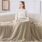 BEDELITE Striped Fleece Throw Blanket, Soft Cozy, Lightweight Warm, Machine - Image 3