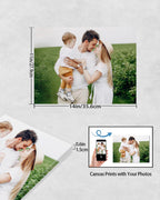 Personalized Custom Canvas Wall Art, Custom Canvas Prints with Your Photos for Living Room, Bedroom, Wedding Pet Baby Family Photo Framed Wall Art, Customized Photo Gift for Family，Friend，Lover，Pet