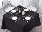 Surmente Square Tablecloth for Square or Round Tables 100% Polyester 85x85 Inch Table Cloth for Weddings, Banquets, or Restaurants (Black)