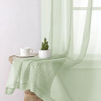 Light Green Sheer Curtains 96 Inches Long 2 Panels, Modern Light Filtering - Image 4