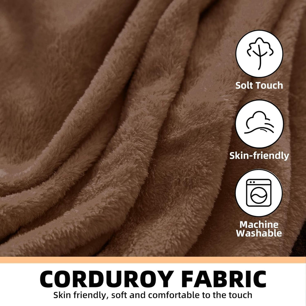 4FT Large Bean Bag Chairs,Big Adult Size Memory Foam Beanbags with Filler Included,Machine Washable Corduroy Cover,Soft Plush Gaming Bing Bag Puff Chair for Dorm, Living Room & Bedroom (Coffee Color)