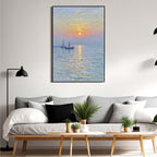 Coastal sailboat scenery poster art decor ocean nautical room decor beautiful sailboat seascape decor suitable for beach villa