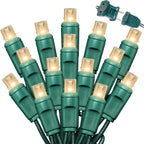 1200LED (24pk of 50L) String Lights,Twinkle, LED Christmas Lights, 6" SPACING,Green Wire,Warm White