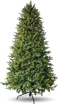 7.5ft Pre-lit Artificial Christmas Tree with 798 Warm White & Multi-Color LED Lights, 1900 Branch Tips, 3-Minute Quick Power Connect Pencil Xmas Tree for Holiday Decoration Home and Party