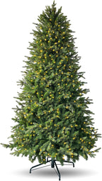 7.5ft Pre-lit Artificial Christmas Tree with 798 Warm White & Multi-Color LED Lights, 1900 Branch Tips, 3-Minute Quick Power Connect Pencil Xmas Tree for Holiday Decoration Home and Party