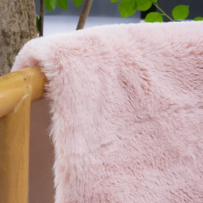 ORINOVA Pink Washable Fluffy Rug 5x7 Area Rugs - Image 3