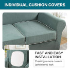 Turquoize 3 Piece Sofa Covers for 2 Cushion Couch Sofa Slipcover Soft Couch - Image 5