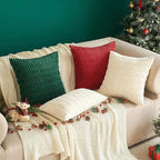 MIULEE Lumbar Corduroy Decorative Throw Pillow Covers 12x20 Cream White | Pack - Image 8