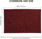 Christmas Placemats Set of 8, Bilayer Thickened Linen Place Mats Heat Resistant Machine Washable Wrinkle Free Carefully Selected Polyester Mats for Kitchen/Dining/Coffee Table (Deep Red)