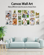 Personalized Custom Canvas Wall Art, Custom Canvas Prints with Your Photos for Living Room, Bedroom, Wedding Pet Baby Family Photo Framed Wall Art, Customized Photo Gift for Family，Friend，Lover，Pet