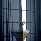 Chyhomenyc Extra Long Navy Blue Sheer Curtains 108 Inches Long 2 Panels - Image 9
