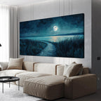 Canvas Wall Art Decor Modern Large Wall Decor For Living Room Blue Botanical Wall Art Blue Coastal Wall Art Artwork for Walls Large Canvas Prints Art Work For Home Office Wall Decor 29" X 58"