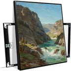 Natural mountain stream scenery poster suitable for bedroom beautiful blue sky flowing river scenery suitable for living room dormitory office