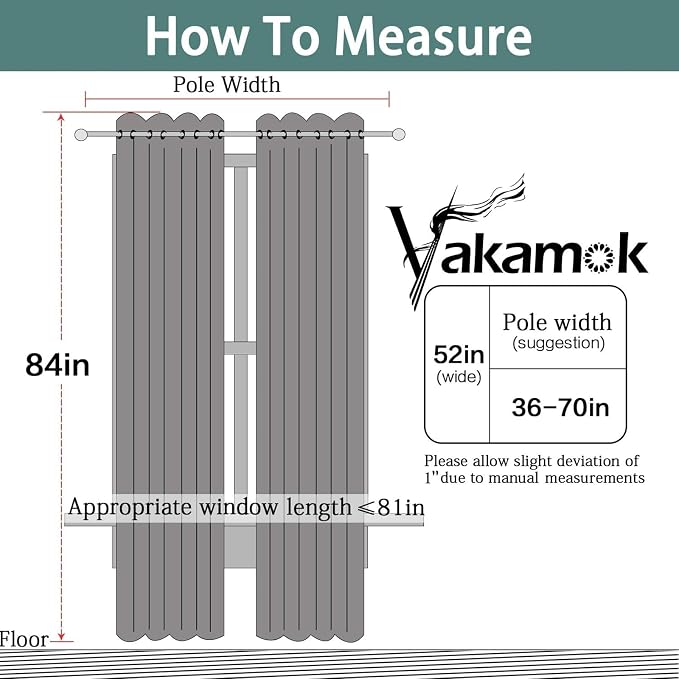Yakamok Wine Red 100% Blackout Curtains 84 Inches Long 52" Wide 2 Panels | - Image 3