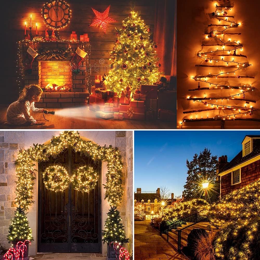 BrizLabs 600 Count Christmas Lights, 139.2ft Soft White Incandescent String Lights, Clear Christmas Light String Connectable, 120V UL Certified Mini Light Set for Indoor OutdoorTree Party Home Decor