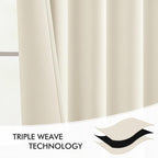 MIULEE Birch Back Tab Blackout Curtains 52x120 Inch Long 2 Panels Set | Rod - Image 7