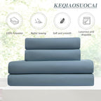 Dusty Blue Pinch Pleated Curtains 144 Inches Long Room Darkening Draperies - Image 5